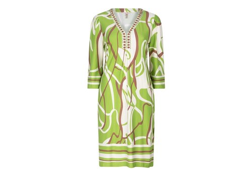 EsQualo EsQualo 30211 Paradise Swirl Dress Kiwi