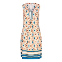 EsQualo 30212 Graphic Wave Sleeveless Dress