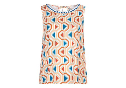 EsQualo EsQualo 30214 Graphic Wave Beads Top