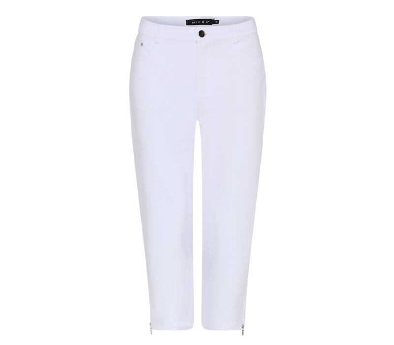 Micha 120 852 White 3/4 Pants w/Zips