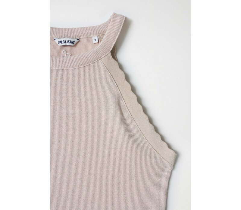 Salsa 210079556 Pale Gold Lurex Top