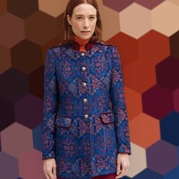 Bariloche NAVARRA Navy long Military Blazer