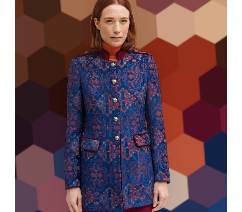 Bariloche NAVARRA Navy long Military Blazer