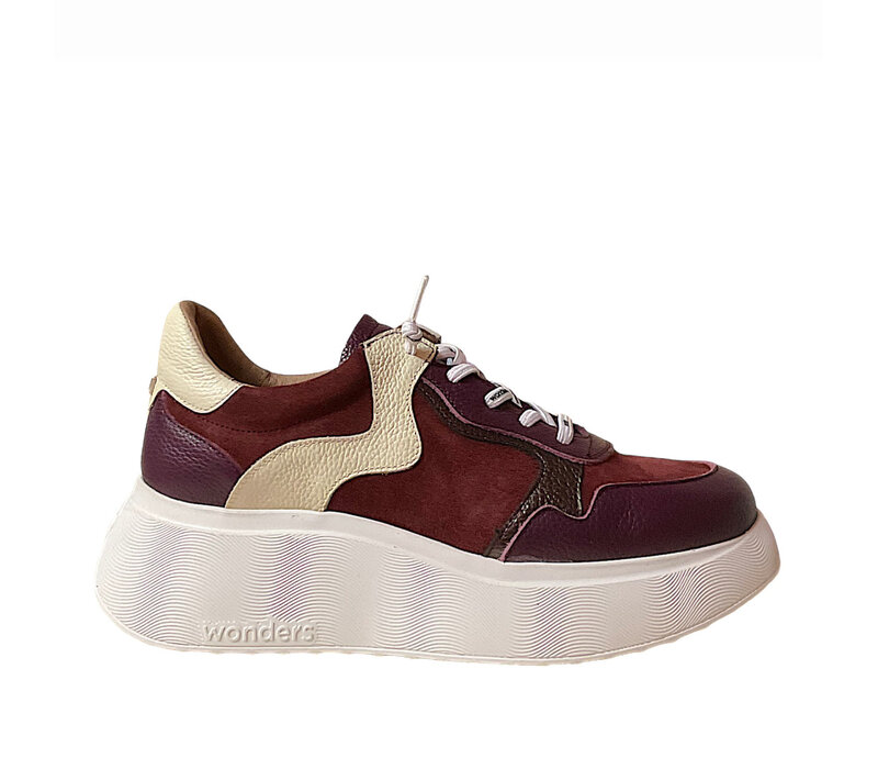Wonders A-3611 Plum/Cream Sneakers