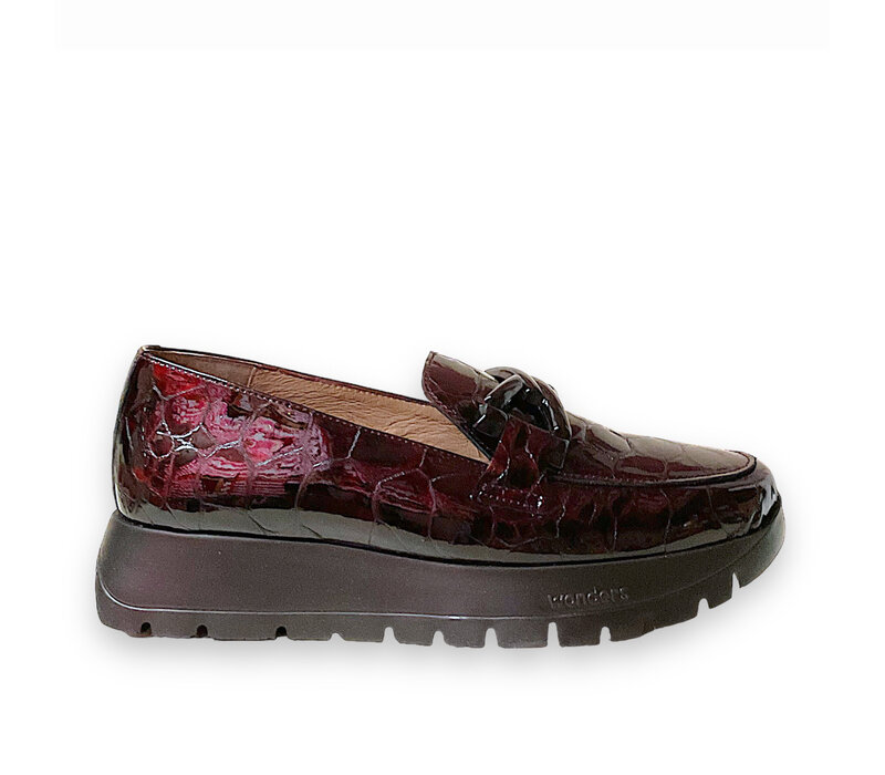 Wonders A-2474 Wine Pat Croc Loafers