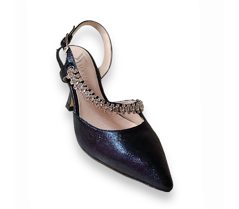 Marian 2526 Navy Shimmer Sling Backs