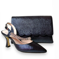 Marian 2526 Navy Shimmer Sling Backs