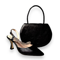 Marian 2526 Black Shimmer Sling Backs