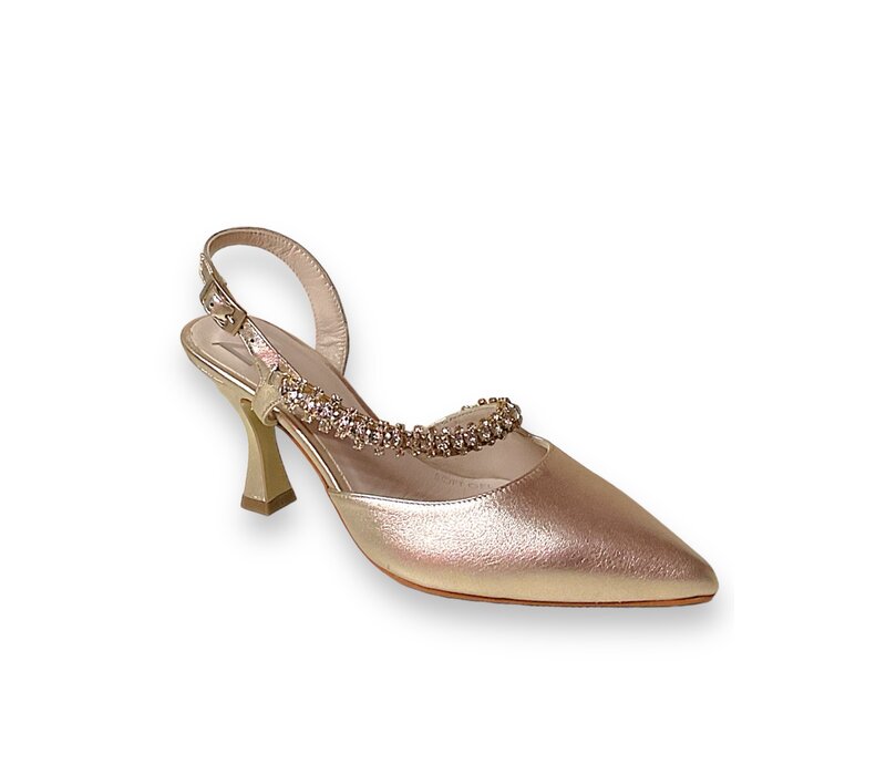 Marian 2526 Pale Gold Leather Sling Backs