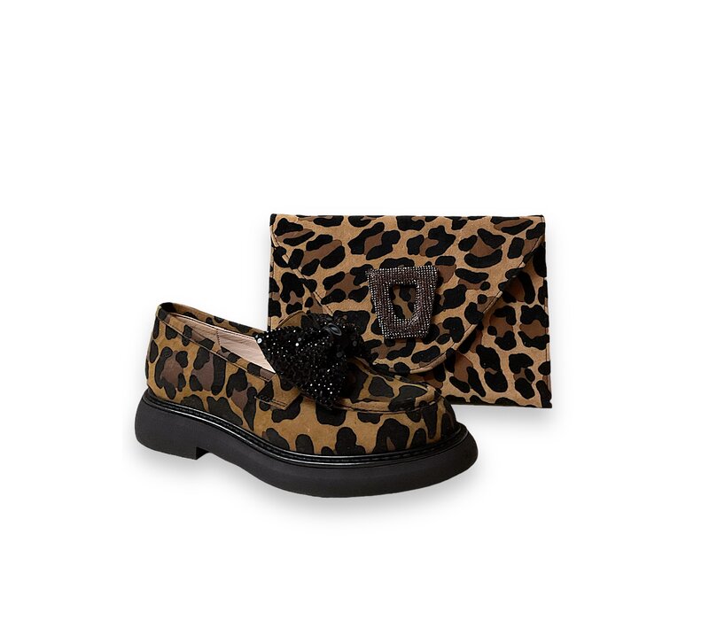 Marian SAVANA Leopard Bow Loafer