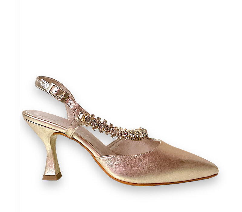 Marian 2526 Pale Gold Leather Sling Backs