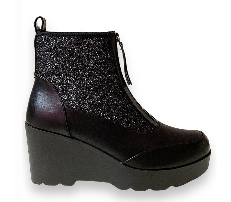 SPROX F1735 Black/Shimmer Wedge A/Boots