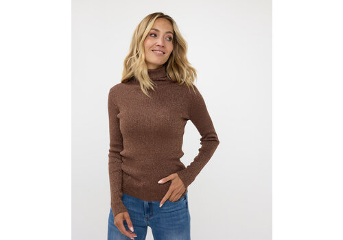 EsQualo A/W EsQualo 02509 Brandy Lurex Polo Sweater
