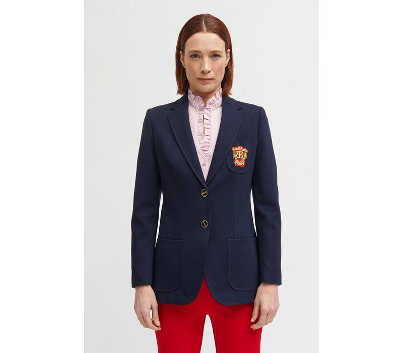 Bariloche BAZA Navy Creasted Blazer