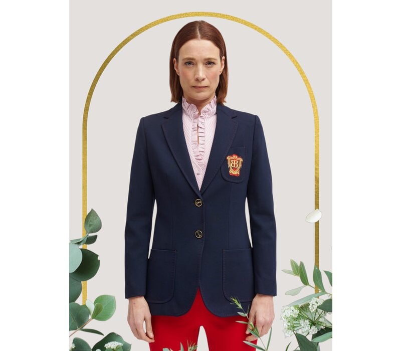 Bariloche BAZA Navy Creasted Blazer