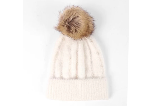 PIA ROSSINI A/W Pia Rossini ALORA Ivory Pom Pom Hat