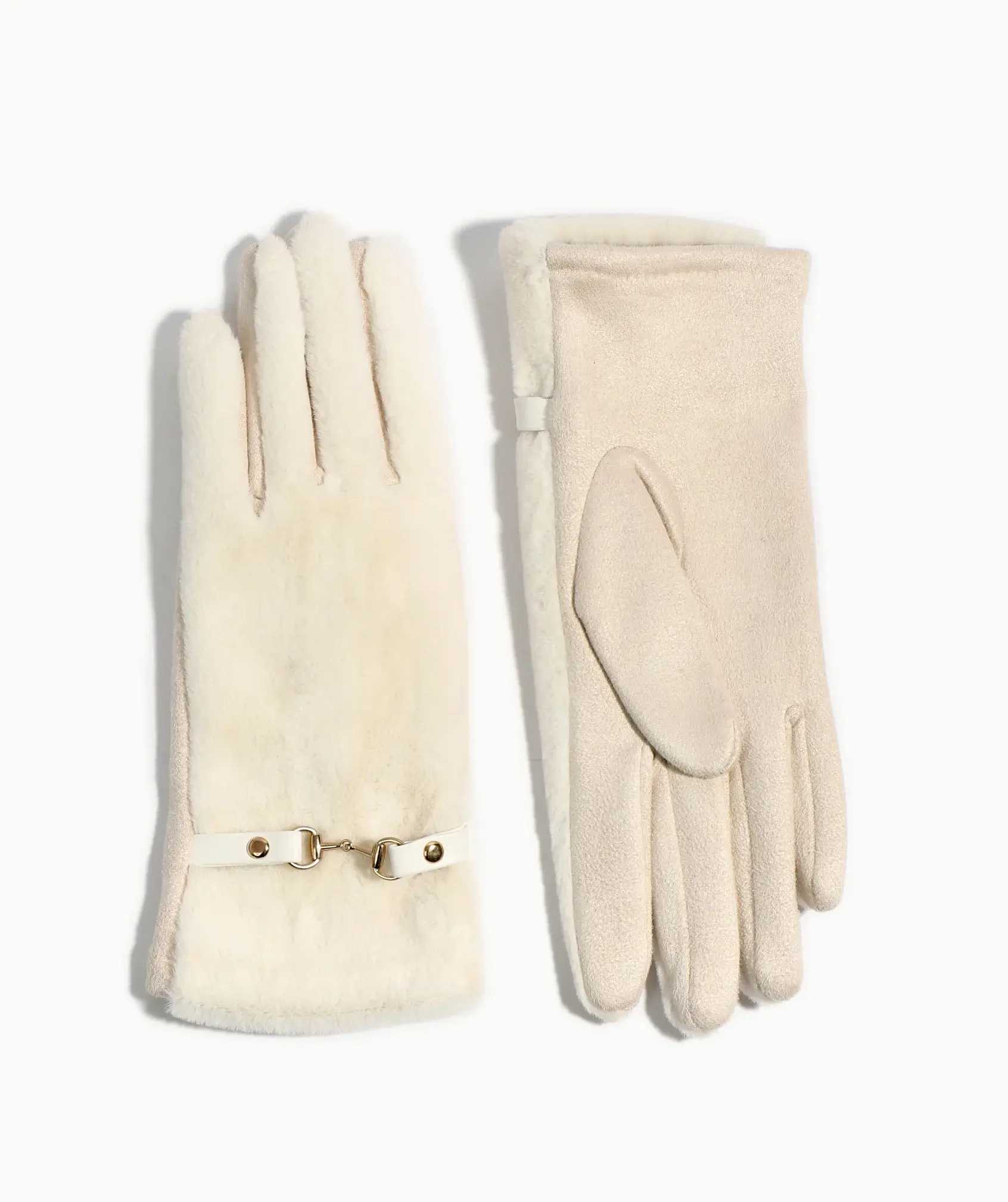 PIA ROSSINI A W Pia Rossini CATHY Cream Faux Fur Gloves Footprints Shoe Boutique