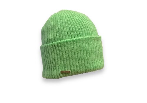 Seeberger Seeberger 019490 Green knit turn up Beanie