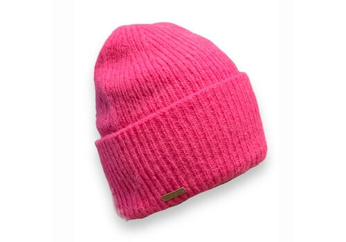 Seeberger Seeberger 019490 Pink knit turn up Beanie