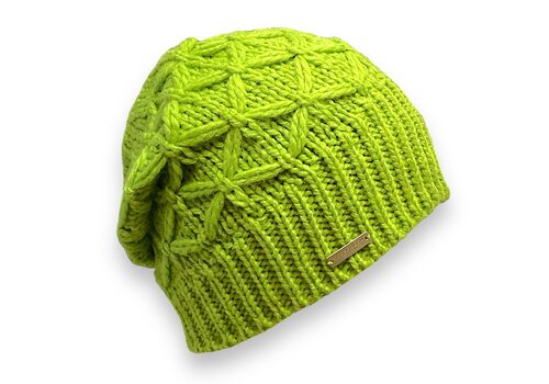 Seeberger Seeberger 019411 Lime Cable Knit Headsock