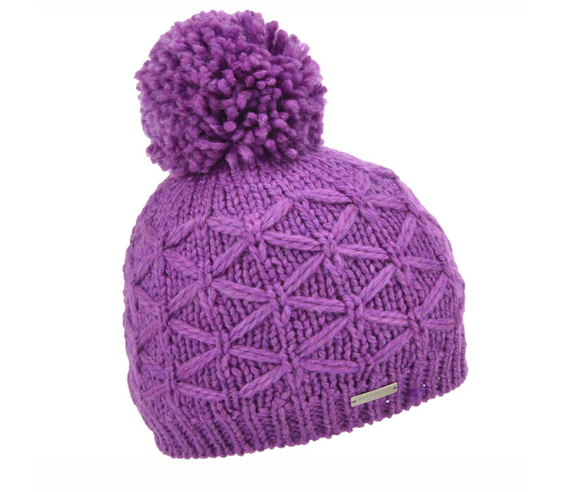 Seeberger 019410  Magenta Knit Beanie Wool Pom Pom