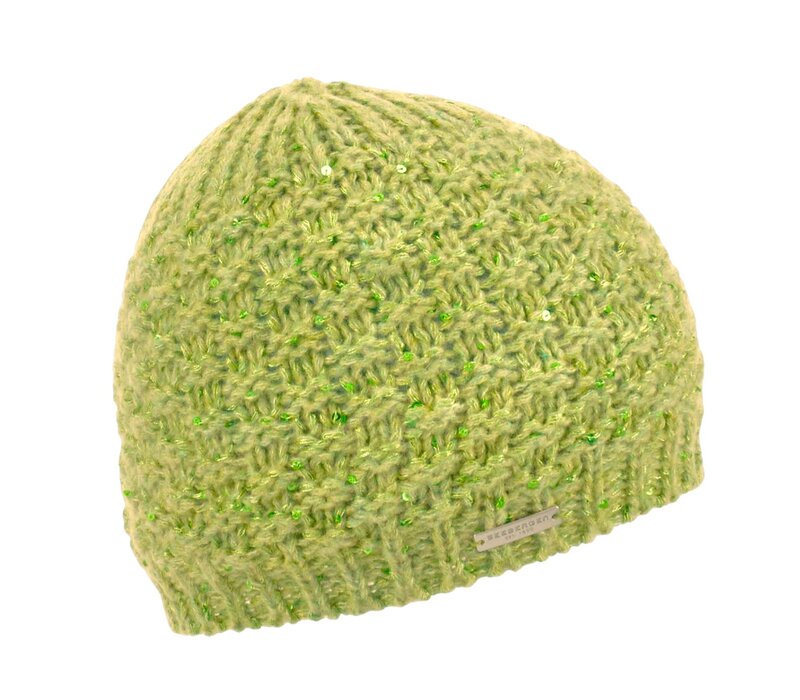 Seeberger 019461 Green Knit Beanie w/Sequins