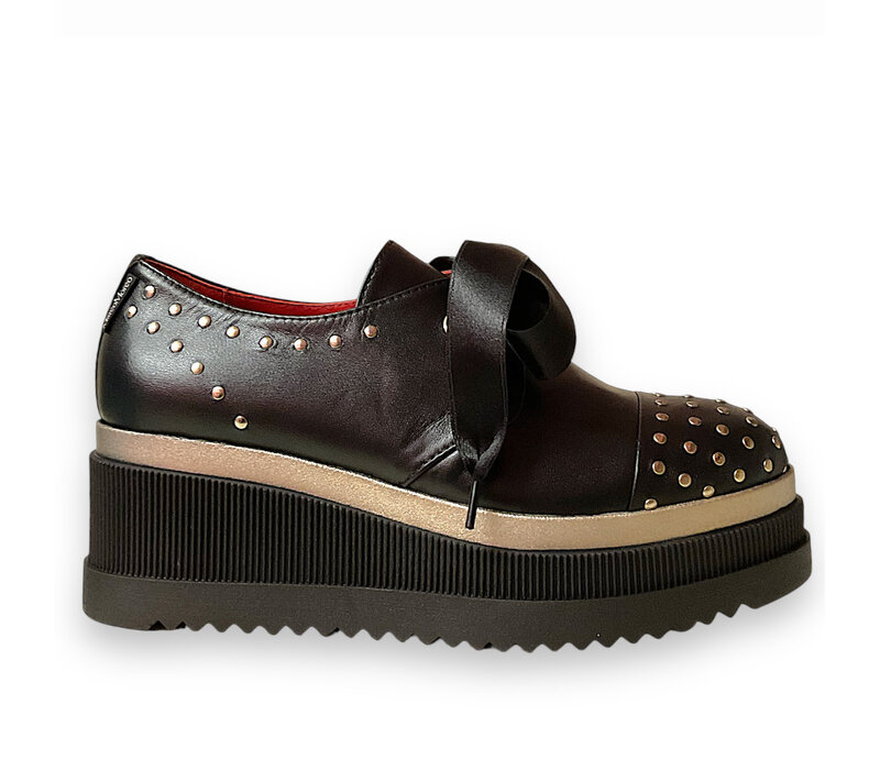 MarcoMoreo STUDS Black Platform Shoes