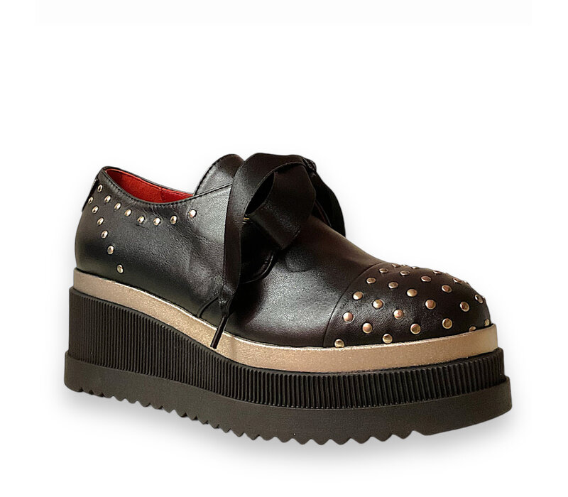MarcoMoreo STUDS Black Platform Shoes
