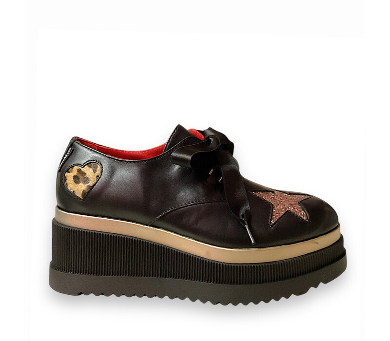 MarcoMoreo STAR Black Platform Shoes