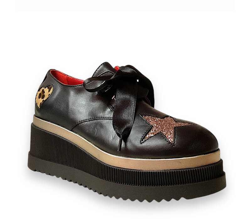 MarcoMoreo STAR Black Platform Shoes