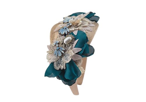Flormoda Flormoda IVANA Teal Jewel Headband