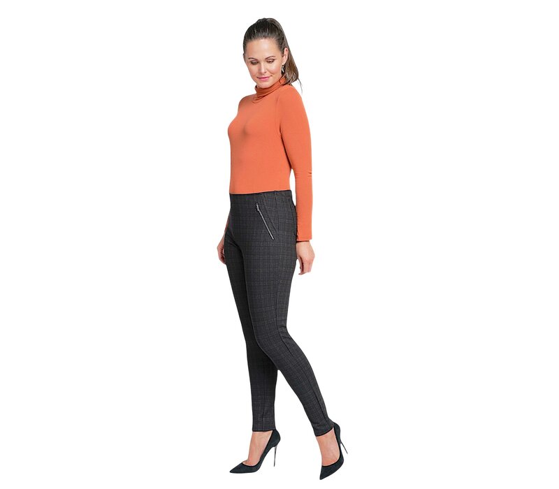 PINNS 420T/S Grey/Wine Large Check Leggings