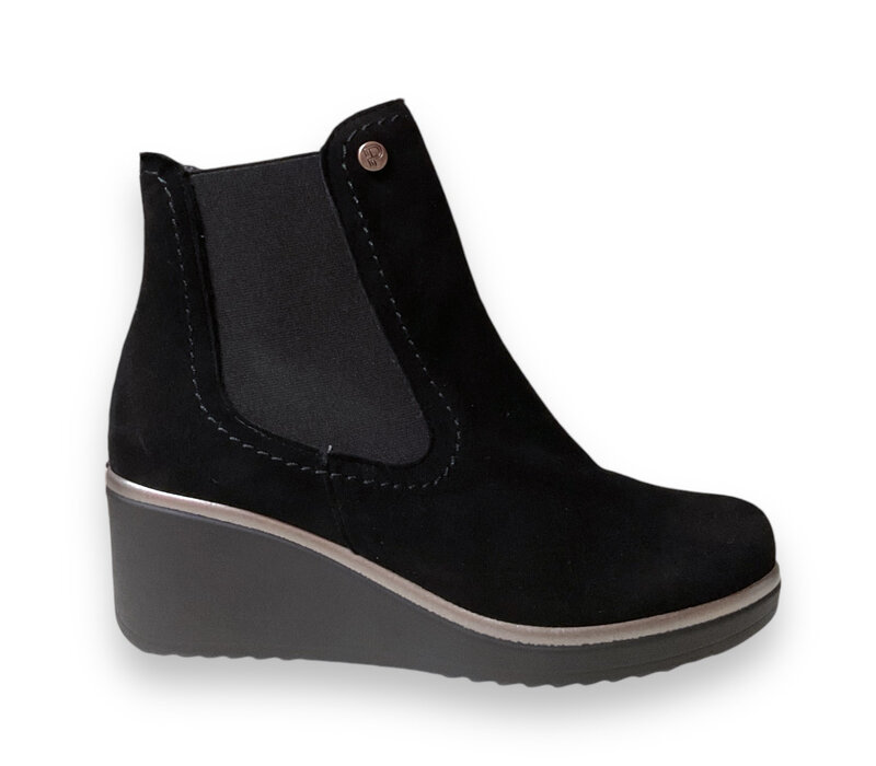 Pitillos 20042 Black Suede Wedge A/Boot