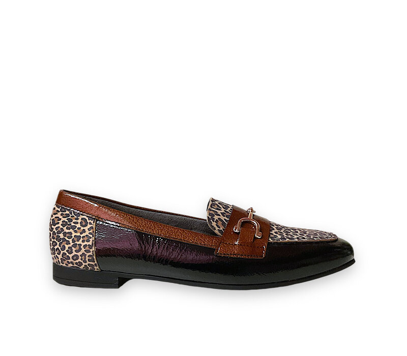 Pitillos 10171 Blk/Leopard Moccasins
