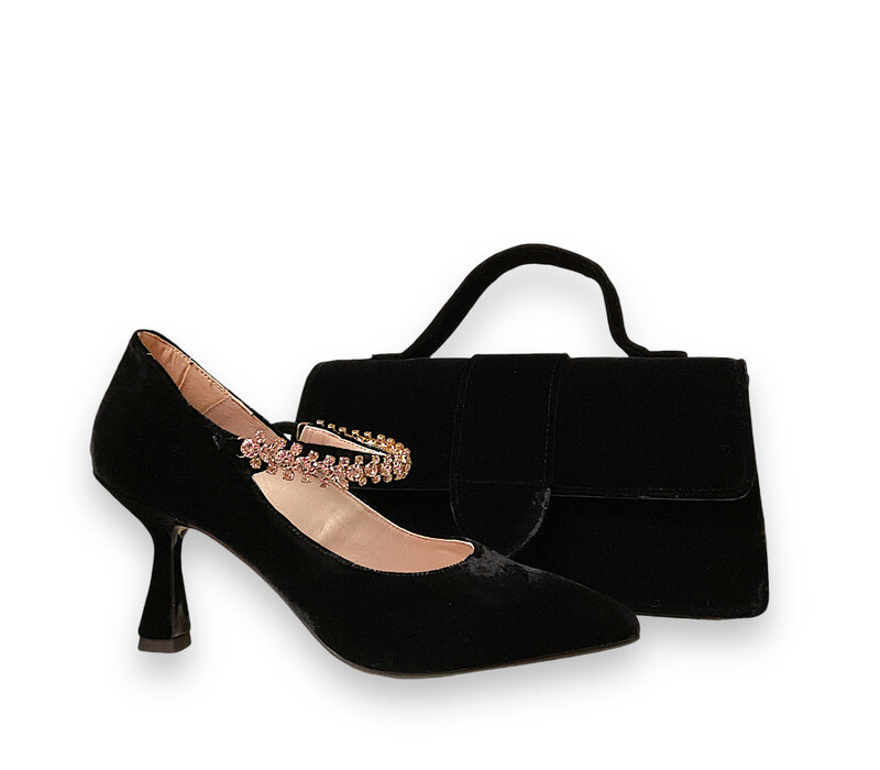 Marian 102 Black Velvet Little Handbag