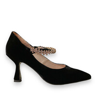 Marian 3613 Black Velvet Diamanté Shoes