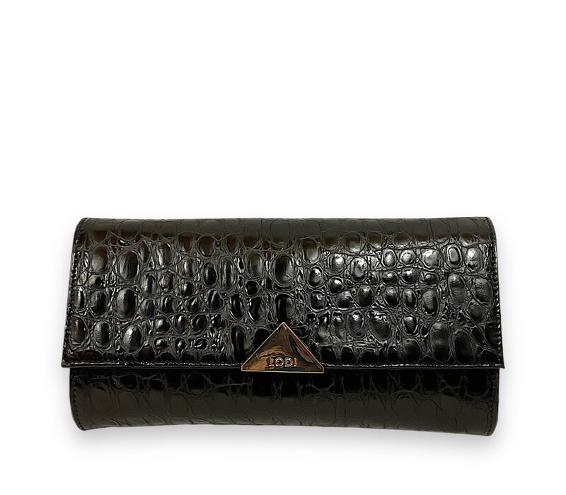 Lodi L903 Kazan Black Croc Clutch Bag