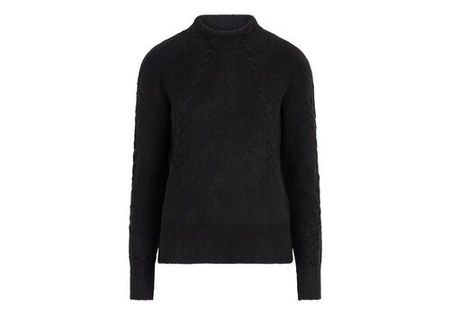 EsQualo A/W EsQualo 07700 Black Oblique Cable Sweater