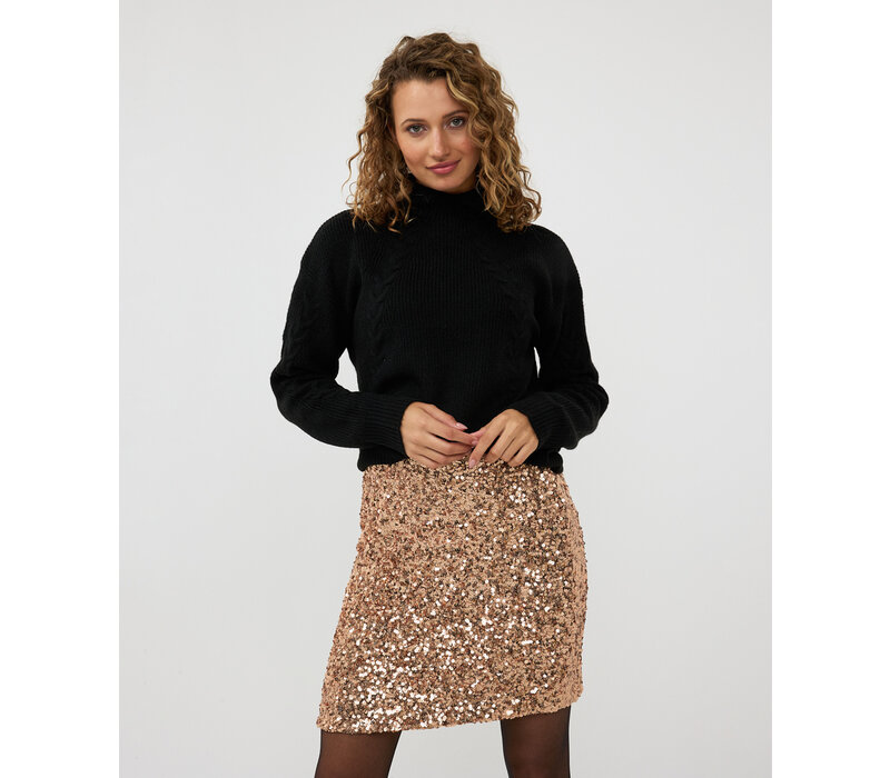 EsQualo 08702 Rose Gold Sequinned Skirt