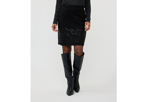EsQualo A/W EsQualo 05720 Black Embellished Skirt