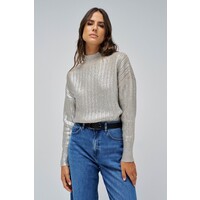 Salsa Silvery Beige Turtleneck Sweater