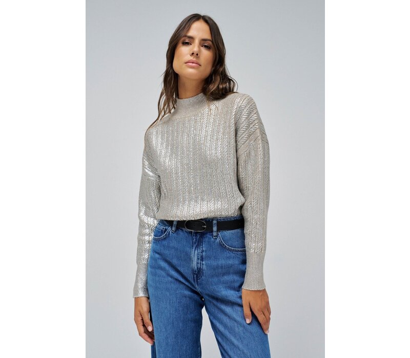 Salsa Silvery Beige Turtleneck Sweater