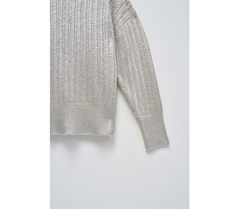 Salsa Silvery Beige Turtleneck Sweater