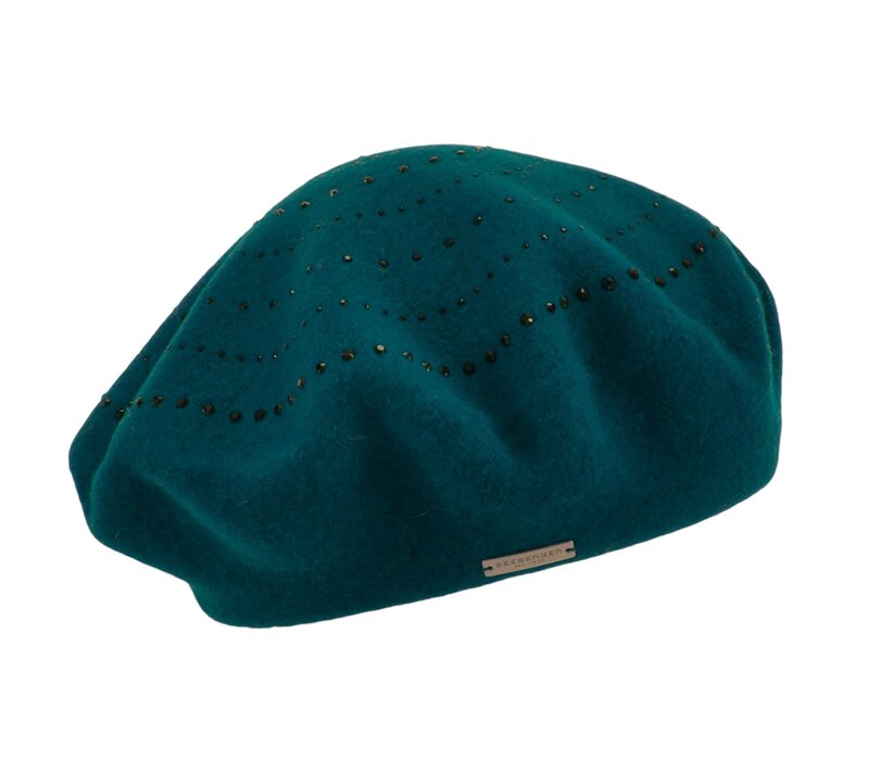 Seeberger 019349 Petrol Boiled Wool Beret