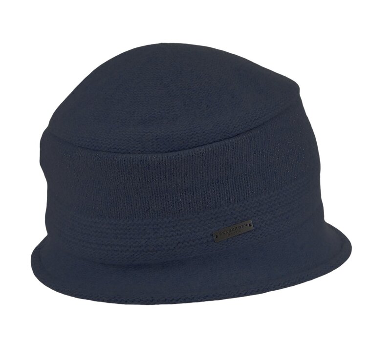 Seeberger 019357 Navy Boiled Wool Cloche