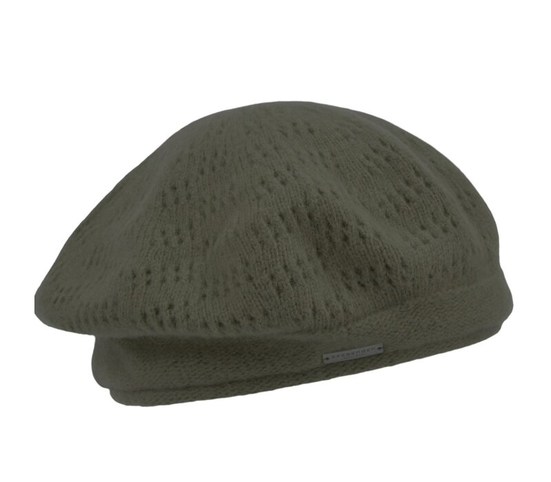 Seeberger 019335 Khaki Boiled Wool Beret