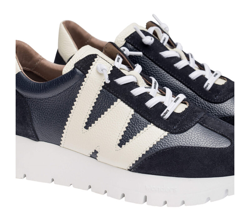 Wonders A-2476 Navy/Cream Sneaker