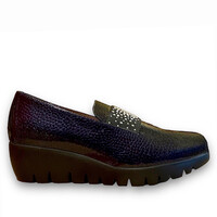 Wonders C-33158 Navy printed soft shine Slip on