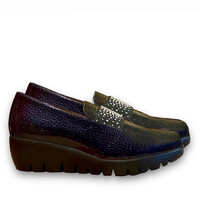 Wonders C-33158 Navy printed soft shine Slip on