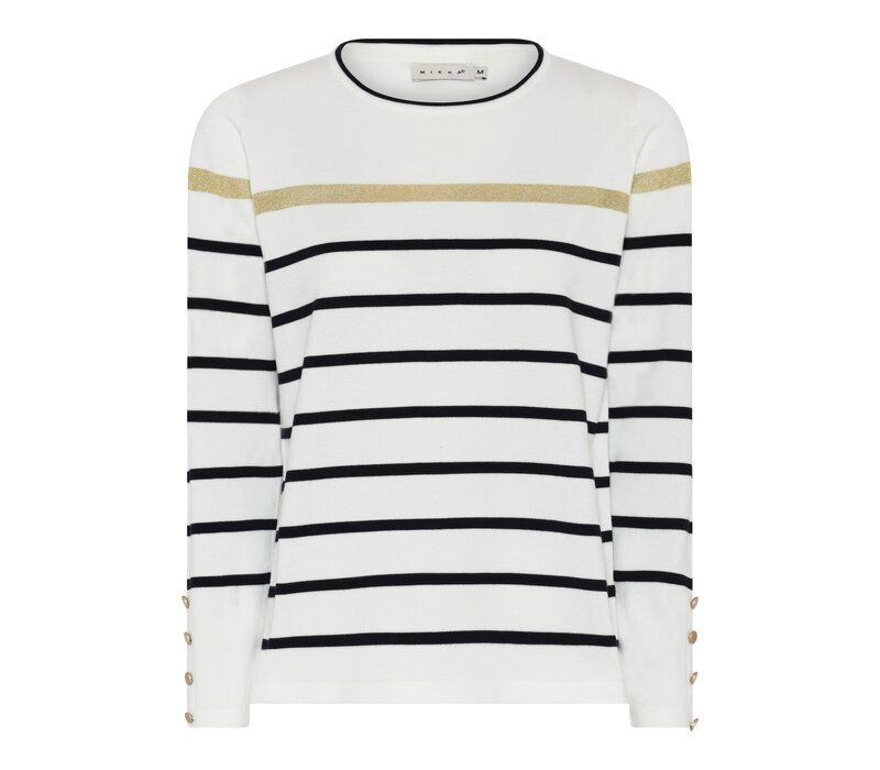 Micha 177 143 Off White stripe Sweater